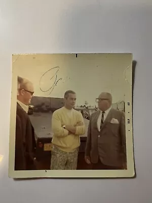 Roger Penske  Picture Autograph On BACK Of Pic Vintage Racing 1960s 3.5x3.5 • $19