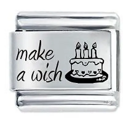 MAKE A WISH  Birthday * Daisy Charms For 9mm Italian Modular Charm Bracelets • £4.36