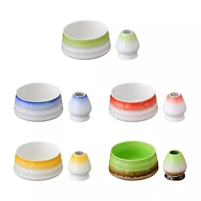 2Pcs Matcha Ceramic Bowl And Whisk Holder Best Gift 500ml • $33.86