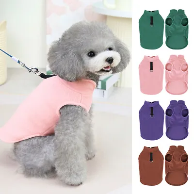£5.51 • Buy Warm Fleece Dog Vest Coat Puppy Cat Jumper Winter Jacket Clothes With Leads Ring
