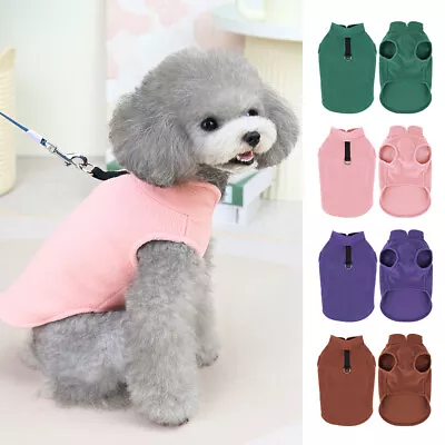 £5.51 • Buy Warm Fleece Dog Vest Coat Puppy Cat Jumper Winter Jacket Clothes With Leads Ring
