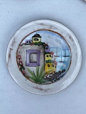 VIETRI Italy LA FENICE Seacoast Salad Plate Seacoast W/Homes & Flowers 8 1/2  • $25.99