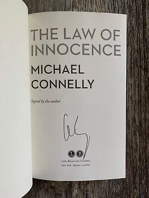 SIGNED - THE LAW OF INNOCENCE By Michael Connelly (2020 Hardcover) • $30