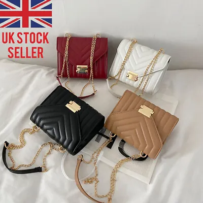 £10.79 • Buy Womens Ladies Quilted Chain Strap Cross Body Bag Ladies Party Shoulder Handbag