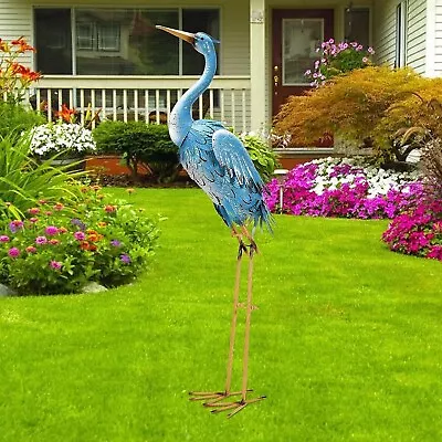 Garden Crane Metal Heron Outdoor Yard Bird Art Sculpture Statue Decor Large Yard • $72.99