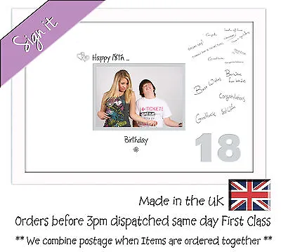 18th Birthday Signing Guest Photo Frame Gift 7x5 Photo By Photos In A Word 656DW • £23.99