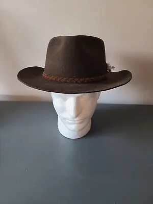 Stetson Mallory Western Cowboy Hat USA Brown Wool Sz Medium  • $55