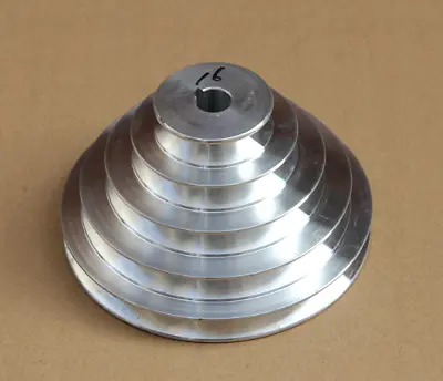 1PC 130mm Diameter - 4 Step Pulley 16mm Bore - 5mm Keyway - Cast Aluminum[M_M_S] • $51.89