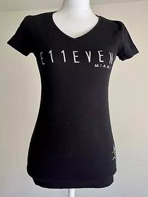 E11EVEN Miami FL T-Shirt Women's Medium Eleven Nightclub Black  100% Cotton Top  • $17.11