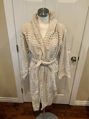 Missoni Home Tan & White Striped Terrycloth Hooded Belted Robe Size Small • $178.40