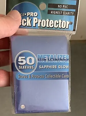 2002 Ultra Pro Deck Protector Metalized Sapphire Glow RARE VINTAGE Sleeves MTG • £19.99