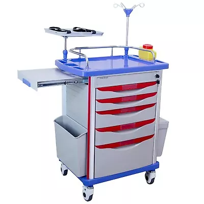 ER Hospital Medical Crash Cart Rolling Cart Power Strip IV Pole Platform Stand • $1099.99