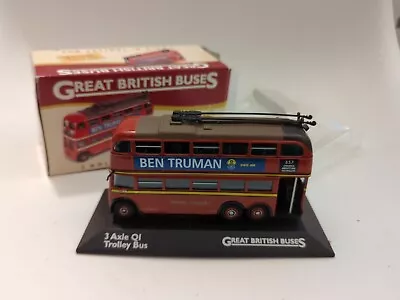 3 Axle QI Trolley Bus Atlas Editions Great British Buses 1/76 Scale Opened • £9.95