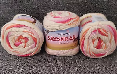Stylecraft Savannah Aran Weight 100% Cotton Wool Yarn By 100g Ball • £5.50