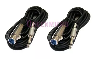 2 PACK X 6Ft 6 Foot XLR 3Pin Female To 1/4  Mono Plug Audio Mic Microphone Cable • $9.98