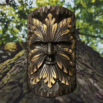 £16 • Buy Green Man Wood Carved Hand Made Painted - 25 Cm