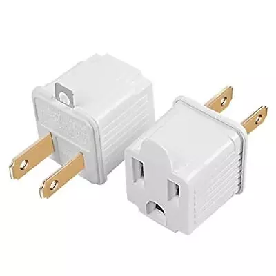 Two Prong To Three Prong Adapter 2 Pin To 3 Pin Plug Socket Adapter Extension • $8.34