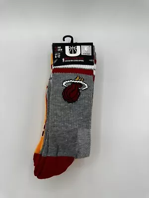 Unk Men's MIA Miami Heat NBA Crew Socks 3 Pairs Size 6-12 New • $14.99