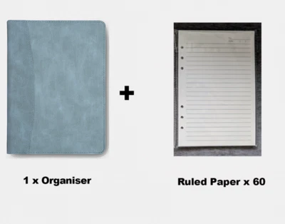 £12.89 • Buy A5 6 Ring Binder Notebook Refillable Organiser With Paper / Zipper Close / UK