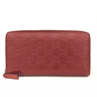 GUCCI Ssima GG Logo Leather Zip Around Long Wallet/9Y0144 • $70