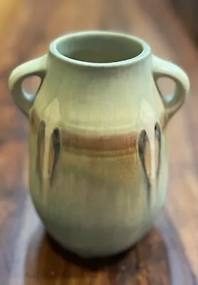 Roseville Pottery Monticello Art Pottery Unlipped 7.5  Tall 4.5” Wide Turquoise • $260