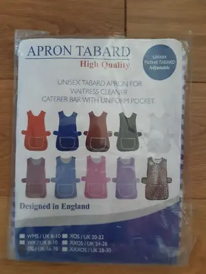 Apron Tabard Front Pocket Red/White Or Purple/White Checked - Size 16/18 • £4.99