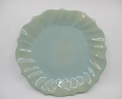 Vietri Incanto Stone Aqua Ruffle Dinner Plate  - 11  1/4   -0712f • $44.98