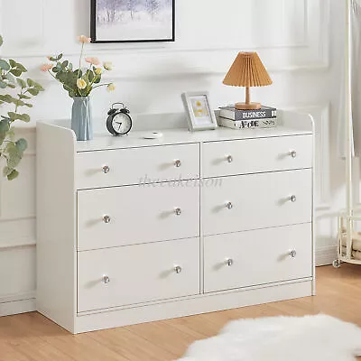 Chest Of Drawers Bedroom Furniture 6 Drawer Storage Bedside Table Cabinet White • £120