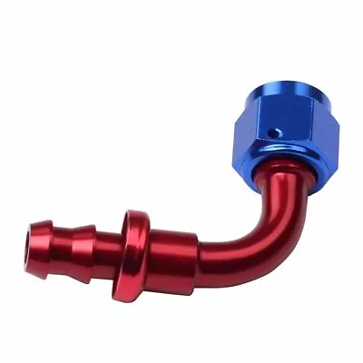 90 Degree Push Lock Hose End Fitting/Adaptor Oil/Fuel Line -6AN Red&Blue • $4.61