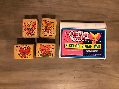 Set Of 4 1992 Noteworthy Troll Rubber Stamps • $14.99