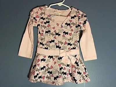 Dollie And Me Baby Girls Dress Size 2 T Pink Hearts Black Scottie Dogs 124 • $6.99