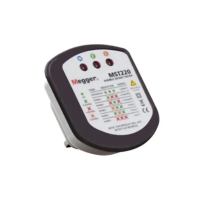 Megger MST220 Audible UK Mains Socket Tester - Identifies Up To 17 Wiring Faults • £29.50