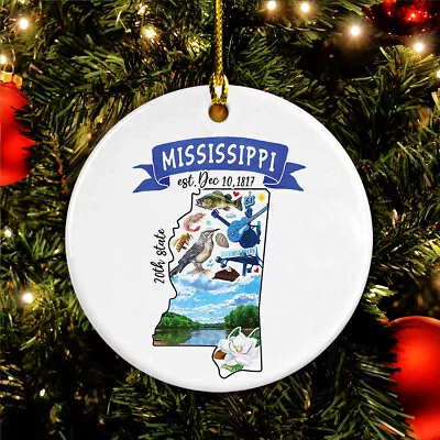 Artistic Mississippi State Christmas Ornament Home Christmas Decoration Ornament • $18.39