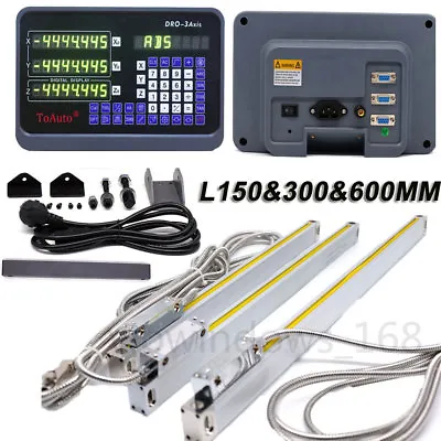 150+300+600mm Linear Scale 3Axis Digital Readout DRO Display Full Kit US STOCK • $239.98
