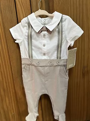 £8.99 • Buy Mamas And Papas 0-3 Months Baby Boy Smart Occasion Wear Wedding Outfit