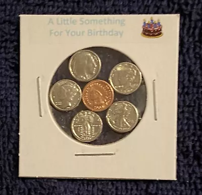  A Little Something For Your Birthday  - Mini Obsolete U.s. Coin Set In Holder   • $7.98