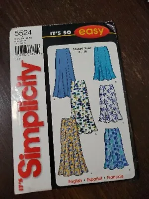 Simplicity Sewing Pattern 5524 Maxi Skirt Flare Flowy Boho Summer Sz 8-18 UC FF • $9