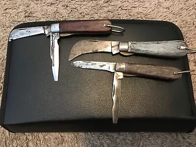 Vintage M Klein & Sons Locking Hawkbill Knife Chicago Usa Lot Of 3 Knives • $20