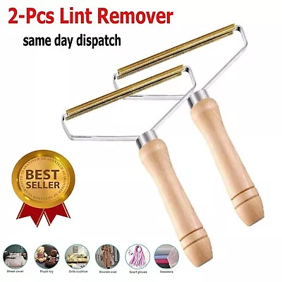 2PCS Lint Remover - Carpet Scraper Shaver Pet Hair Remover Dog Cat Fur Pro UK • £3.89