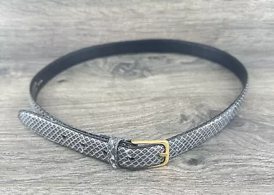 Genuine Snakeskin Belt Black Gold Metal Buckle 40  • $19.95