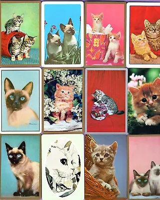 Single Swap Playing Cards CUTEST KITTENS SIAMESE CATS TABBY ORANGE VINTAGE • $3.59