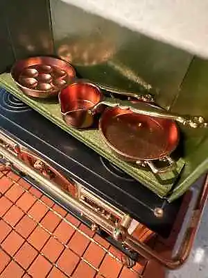 Box Of Bodo Hennig #877 Shiny Copper Pots-vintage Dollhouse Miniature 1:12 Scale • $30