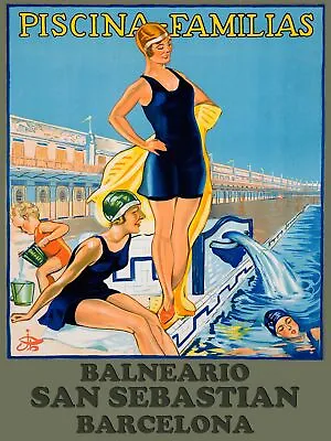 San Sebastian Barcelona Decorative Poster. Graphic Art Interior Design. 2575 • $53