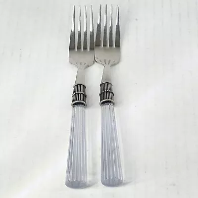 MSE Martha Stewart Stainless Steel Decorative Acrylic Plastic Forks Lot 2 READ • $19.99