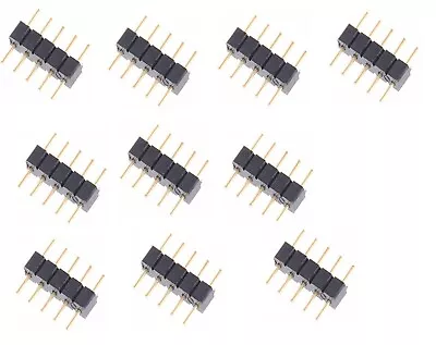 10Pcs 12mm 5Pin RGBW  Male Connector Adapter Pin Header For 5050 LED Strip Light • $7.99