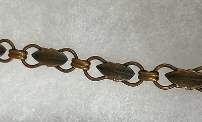 BELL TRADING POST Copper Leaf. Link Clasp Bracelet 7.5  Has PATINA -SIGNED (VTG) • $19.49