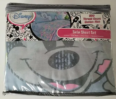 Vtg Sketch Book NEW Disney Jay Franco & Sons Mickey Minnie Mouse TWIN Sheet Set • $49.85