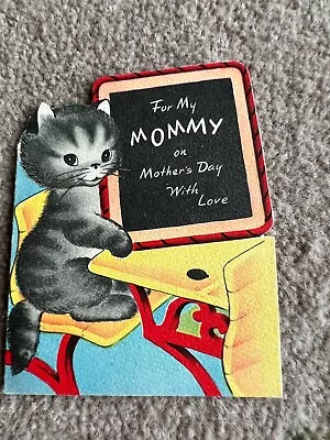 Vintage Greeting Card:  A Holland Message - For My Mommy On Mother's Day - Cat • $0.99