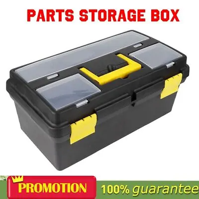 Portable Plastic Tool Box Lockable Removable Storage Compartments Cantilever UK • £12.68