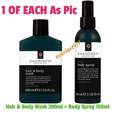 £15.80 • Buy Champneys Health Spa Mens Hair & Body Duo Set (Body Wash 200ml + Body Spray150ml